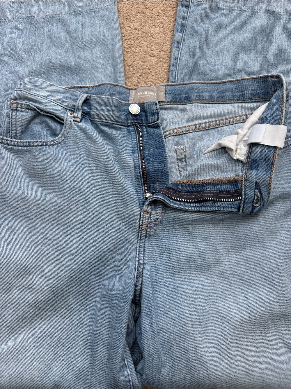 Everlane The Summer High Rise Wide Leg Relaxed Lightweight Denim Jeans Size 28 - Picture 7 of 10